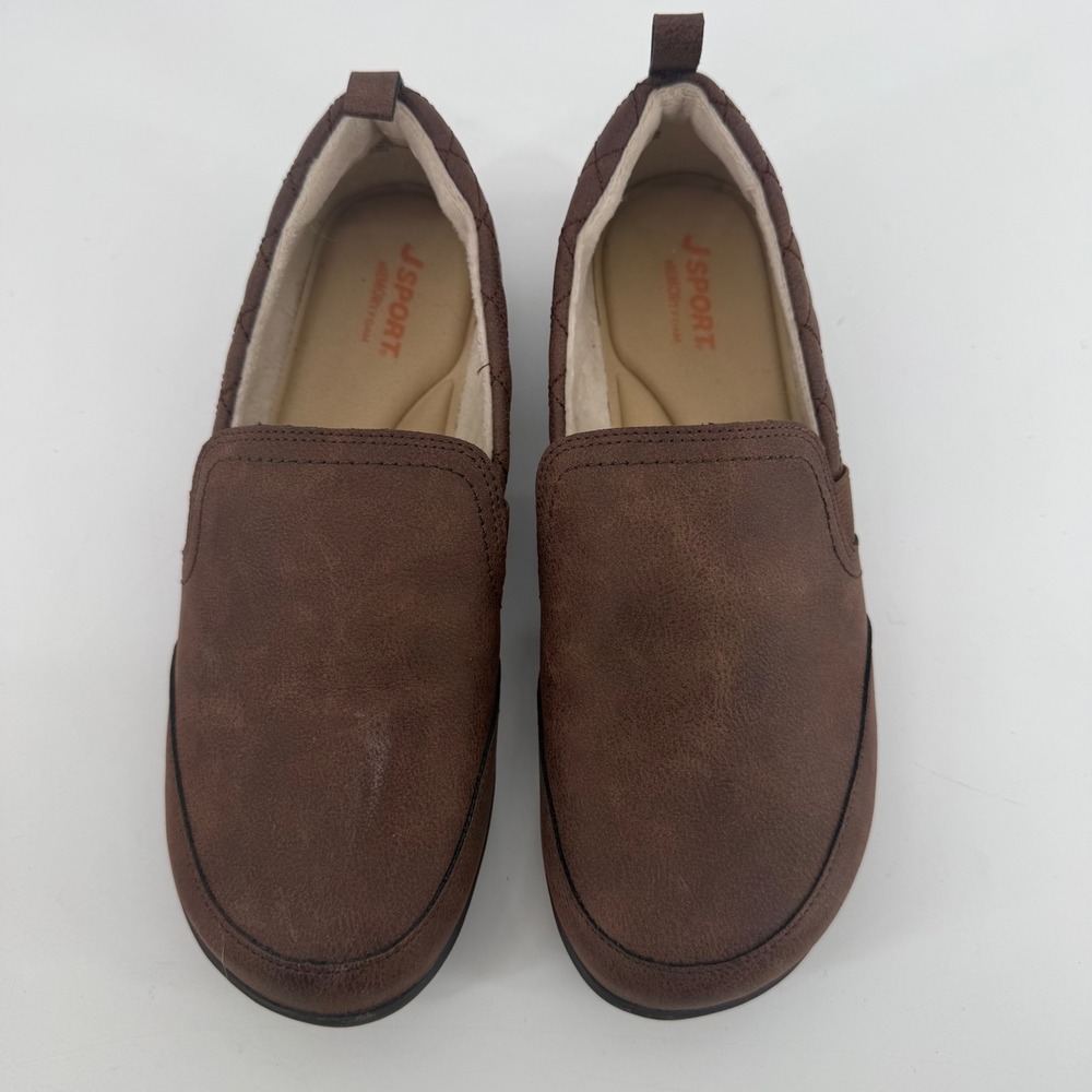 JSport Lisa Brown Slip On Memory Foam Faux Fur Lined Shoes Womens 6.5 S5LSA34 - Picture 5 of 8